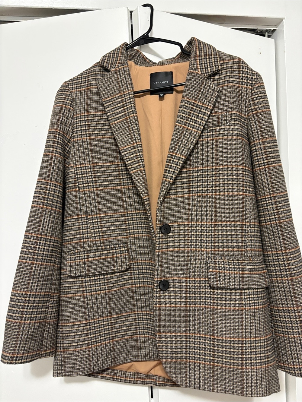 Dynamite Brown and Camel Plaid Blazer - Picture 5 of 5